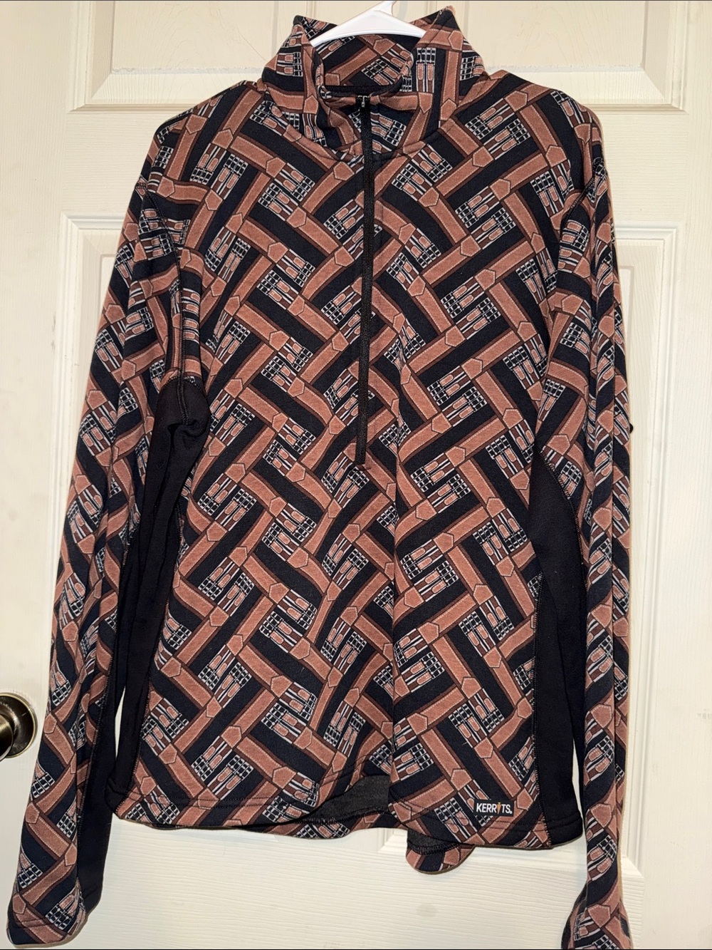 Kerrits Black and Brown Geometric Zip Jacket